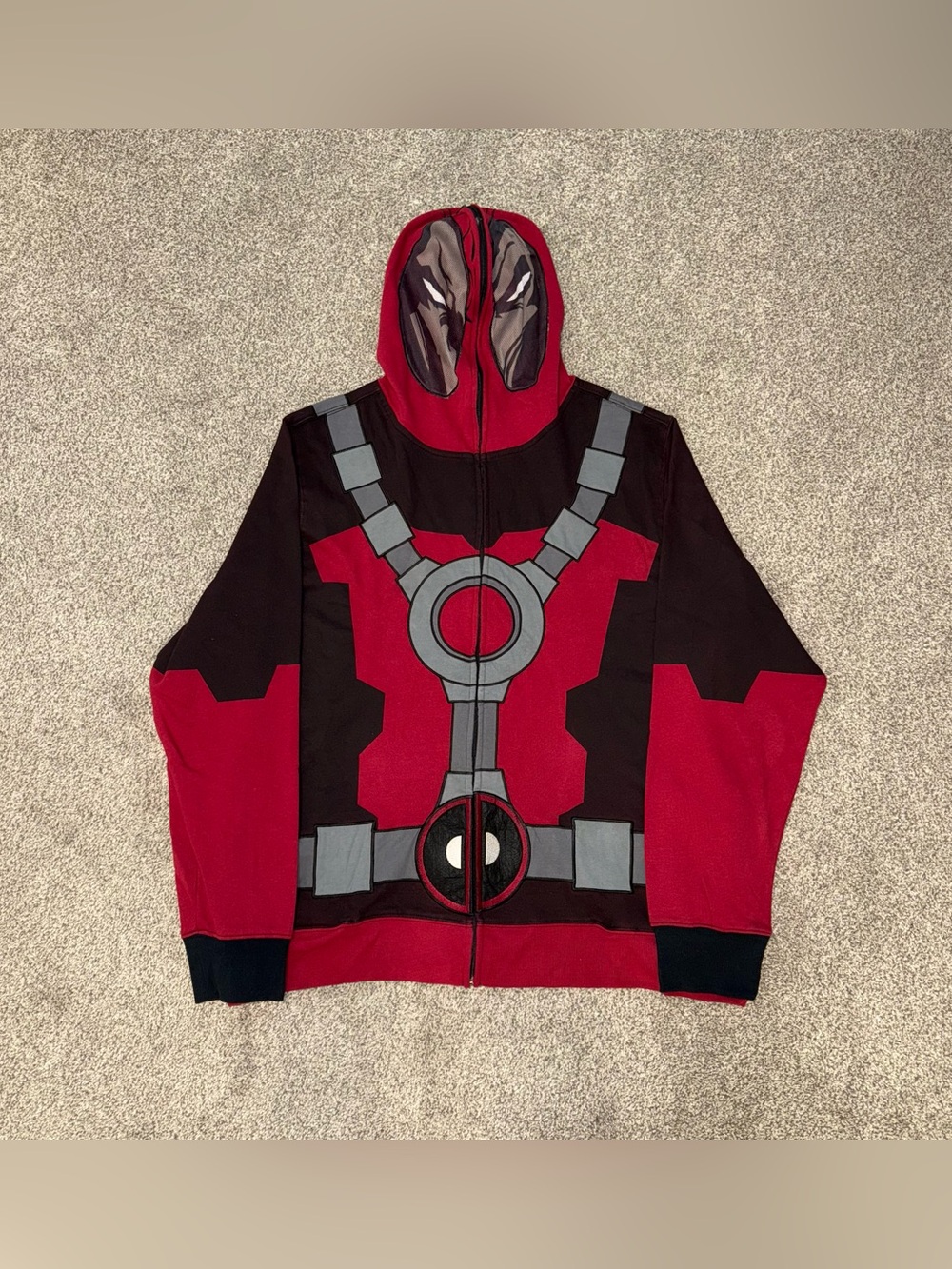 Marvel Deadpool Costume Hoodie Red and Black